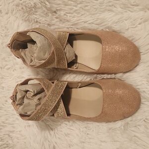 Girls Cross Strap Ballet Flats